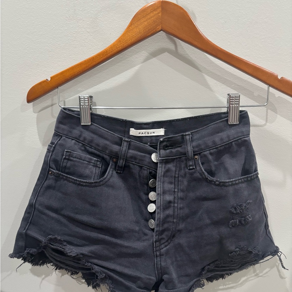 PacSun Charcoal Distressed Jean Shorts